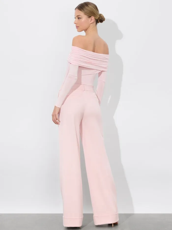 Alice Olivia TOPS WOMEN MOLLIE CONVERTIBLE BODYSUIT Shell Pink