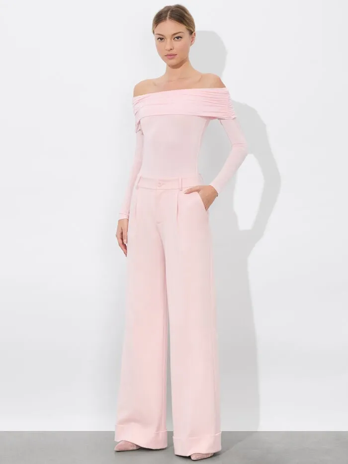 Alice Olivia TOPS WOMEN MOLLIE CONVERTIBLE BODYSUIT Shell Pink