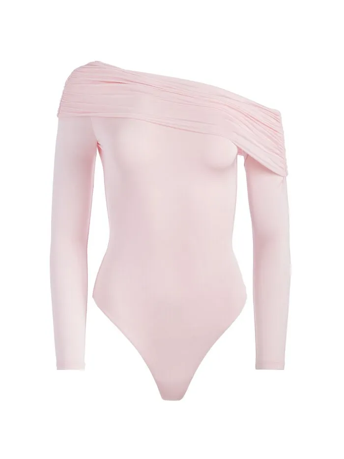 Alice Olivia TOPS WOMEN MOLLIE CONVERTIBLE BODYSUIT Shell Pink