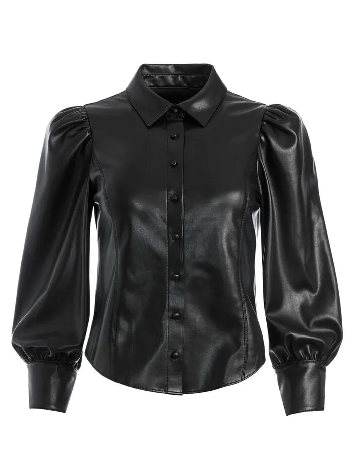 Alice Olivia TOPS WOMEN NADINE VEGAN TOP Black