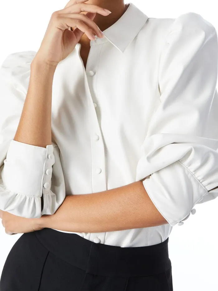 Alice Olivia TOPS WOMEN NADINE VEGAN TOP Off White