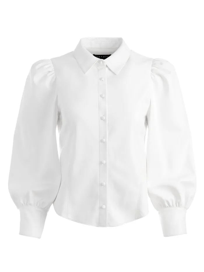 Alice Olivia TOPS WOMEN NADINE VEGAN TOP Off White