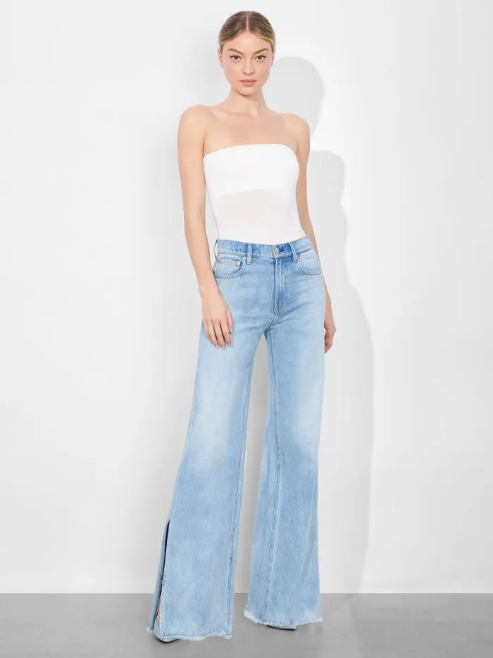Alice Olivia TOPS WOMEN NAOMI STRAPLESS BODYSUIT Off White