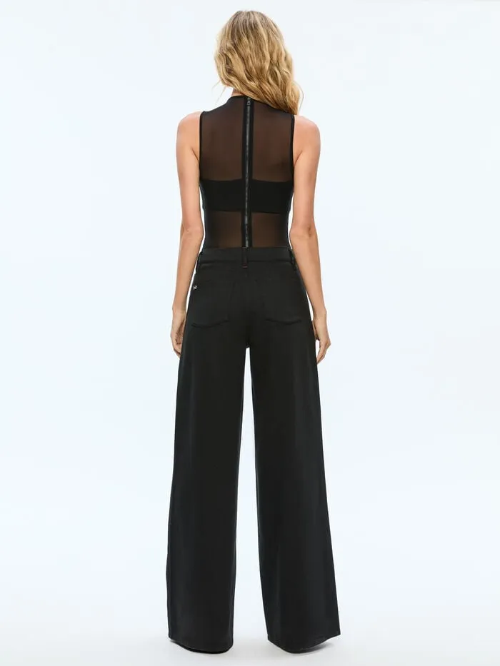 Alice Olivia TOPS WOMEN NICHOL BODYSUIT Black