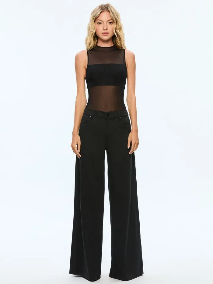 Alice Olivia TOPS WOMEN NICHOL BODYSUIT Black