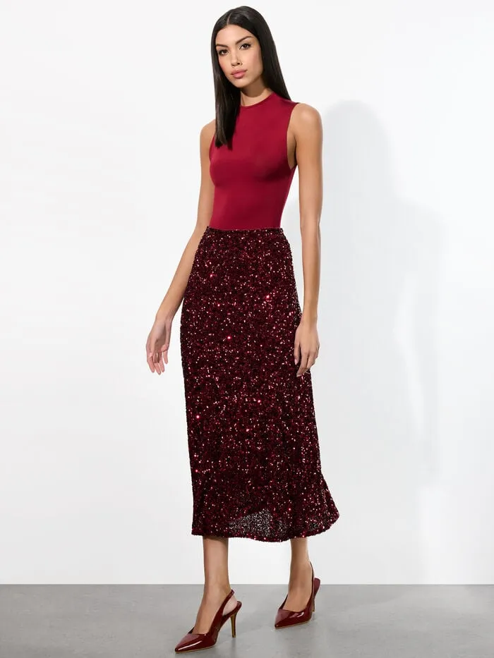 Alice Olivia TOPS WOMEN NICHOL BODYSUIT Garnet