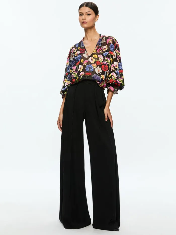 Alice Olivia TOPS WOMEN ONICA COLLARED BLOUSE Timeless Blossom