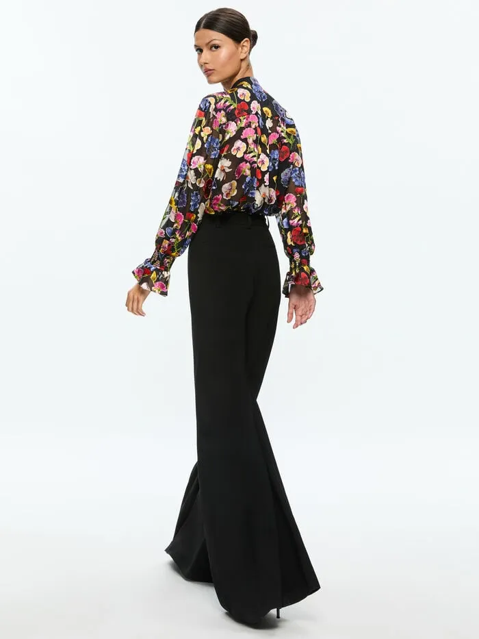 Alice Olivia TOPS WOMEN ONICA COLLARED BLOUSE Timeless Blossom