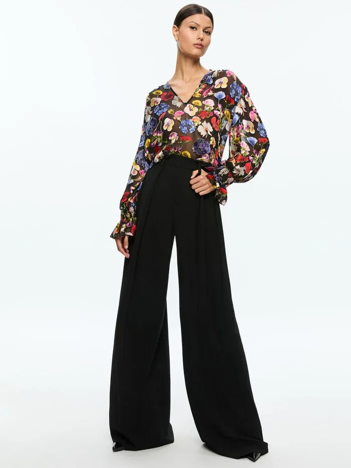 Alice Olivia TOPS WOMEN ONICA COLLARED BLOUSE Timeless Blossom