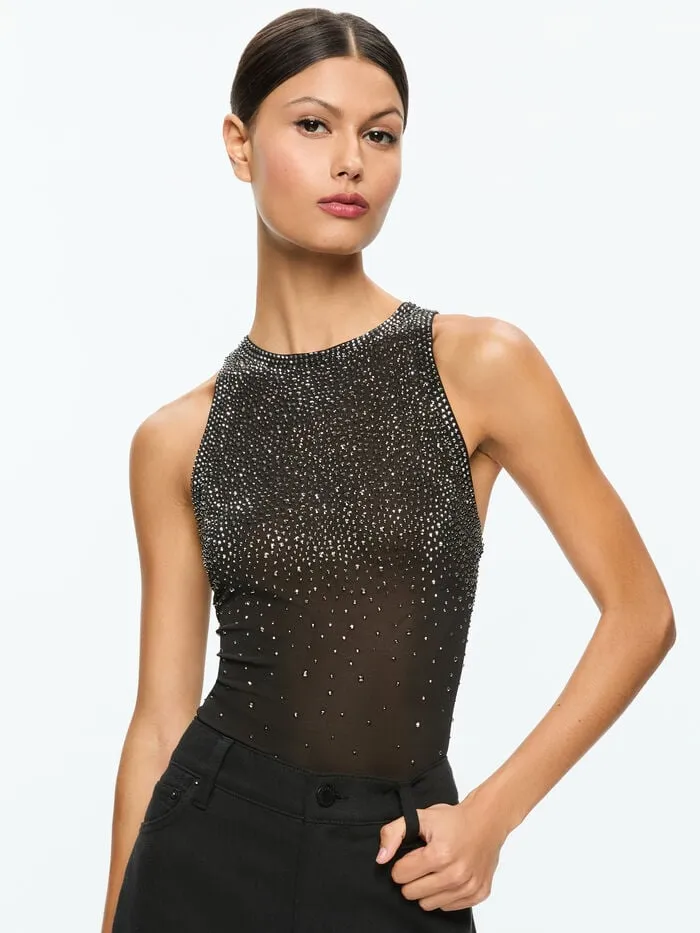 Alice Olivia TOPS WOMEN PANIA EMBELLISHED TOP Black
