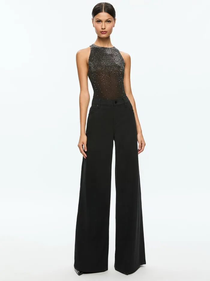 Alice Olivia TOPS WOMEN PANIA EMBELLISHED TOP Black
