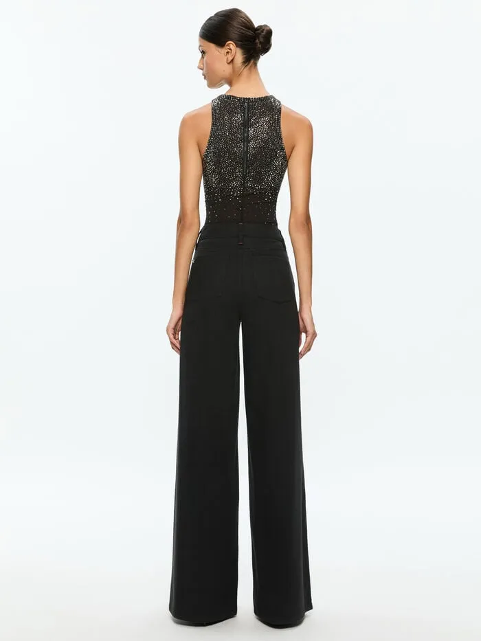 Alice Olivia TOPS WOMEN PANIA EMBELLISHED TOP Black