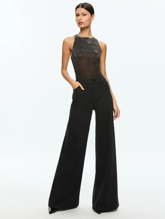 Alice Olivia TOPS WOMEN PANIA EMBELLISHED TOP Black