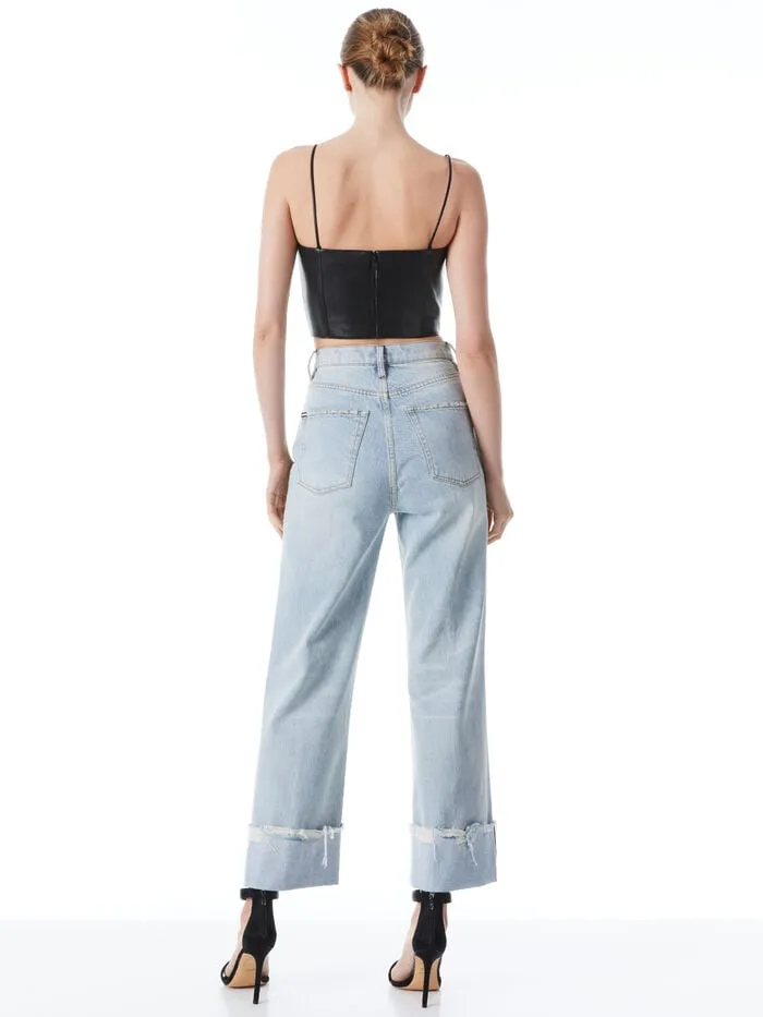 Alice Olivia TOPS WOMEN PEARLE VEGAN BUSTIER Black