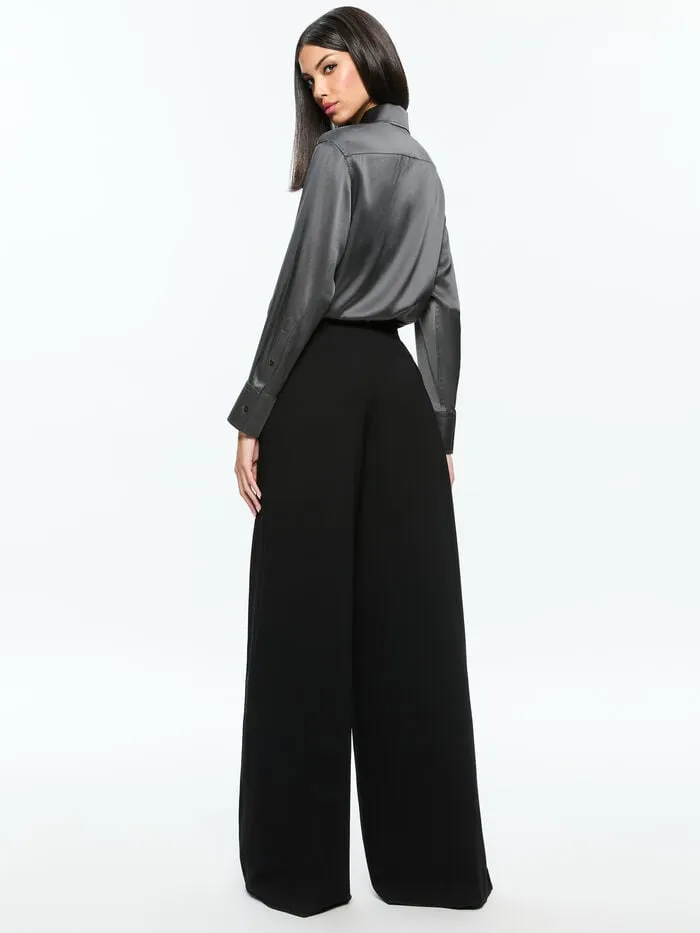 Alice Olivia TOPS WOMEN PERFECT BUTTON DOWN Charcoal