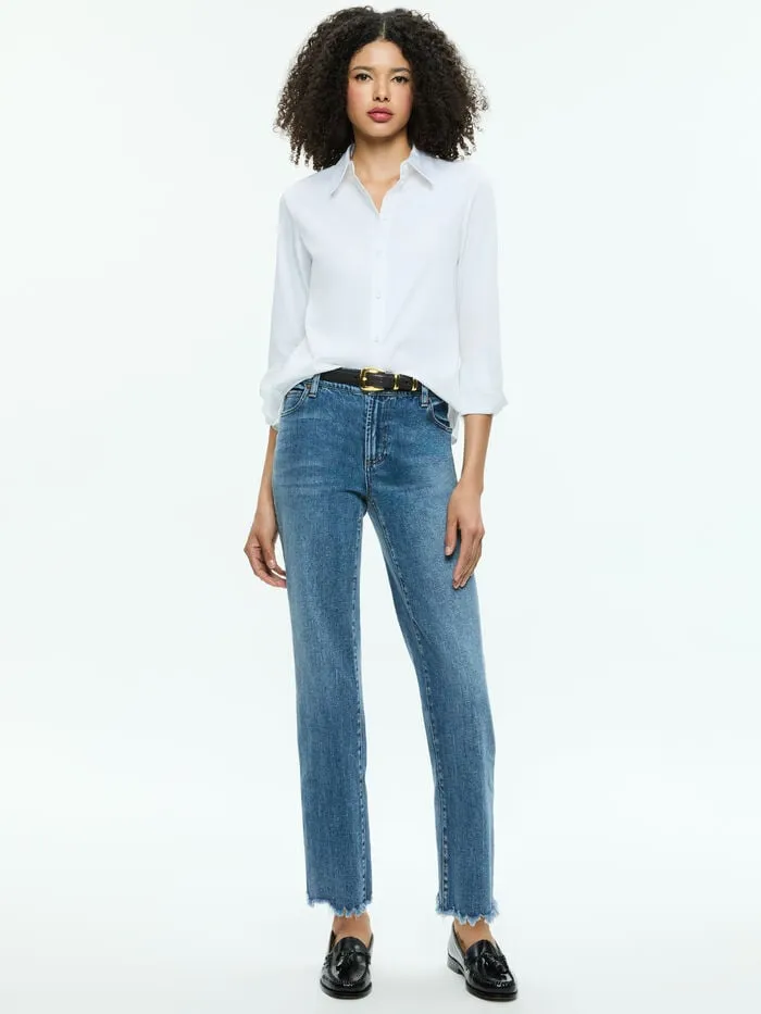 Alice Olivia TOPS WOMEN PERFECT BUTTON DOWN Off White