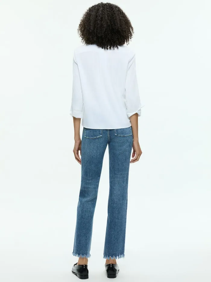 Alice Olivia TOPS WOMEN PERFECT BUTTON DOWN Off White