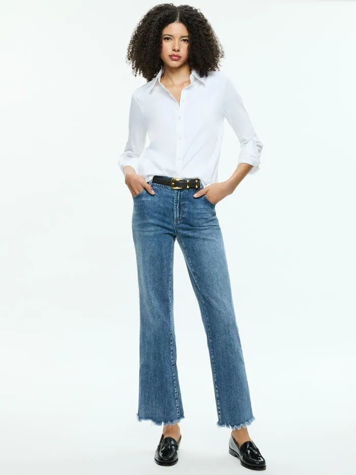 Alice Olivia TOPS WOMEN PERFECT BUTTON DOWN Off White