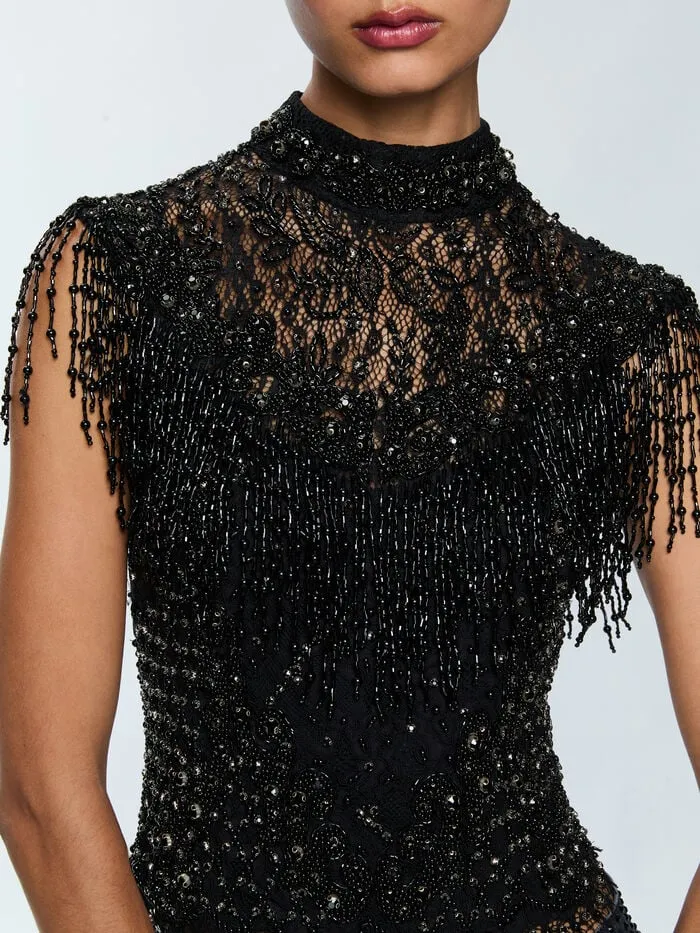 Alice Olivia TOPS WOMEN PRIA EMBELLISHED TOP Black