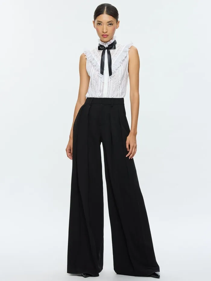 Alice Olivia TOPS WOMEN RHEBA LACE BLOUSE Off White