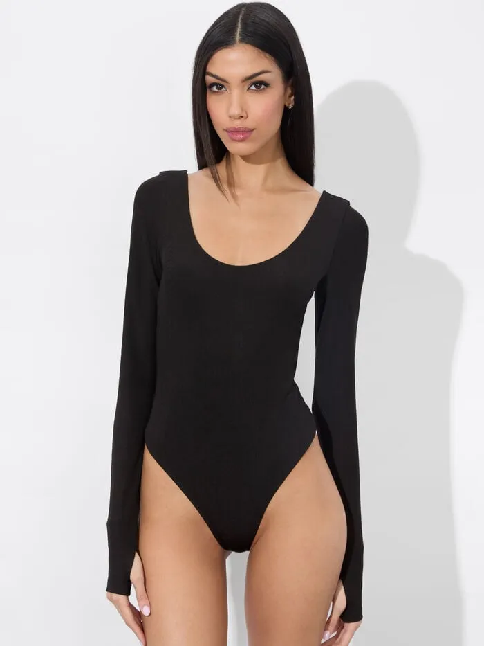 Alice Olivia TOPS WOMEN RHYS BALLET BODYSUIT Black