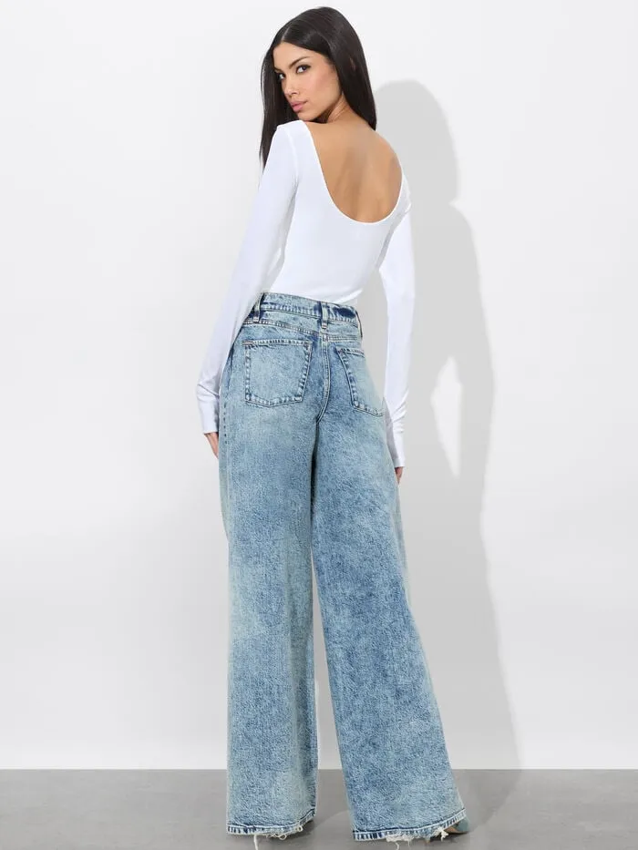Alice Olivia TOPS WOMEN RHYS BALLET BODYSUIT Off White