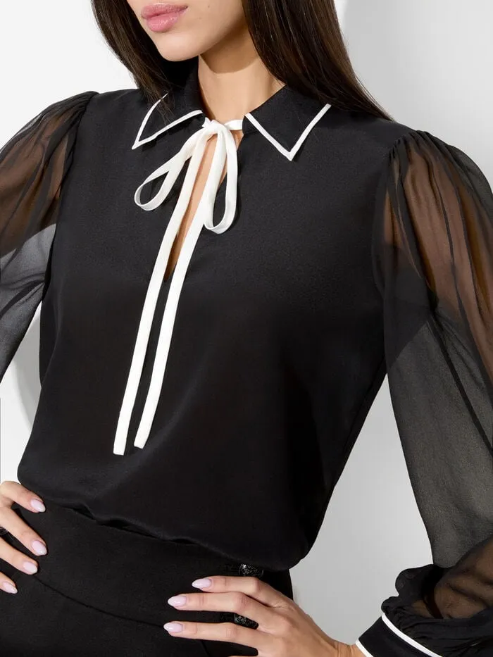Alice Olivia TOPS WOMEN ROANNE BLOUSE Blackandoff White