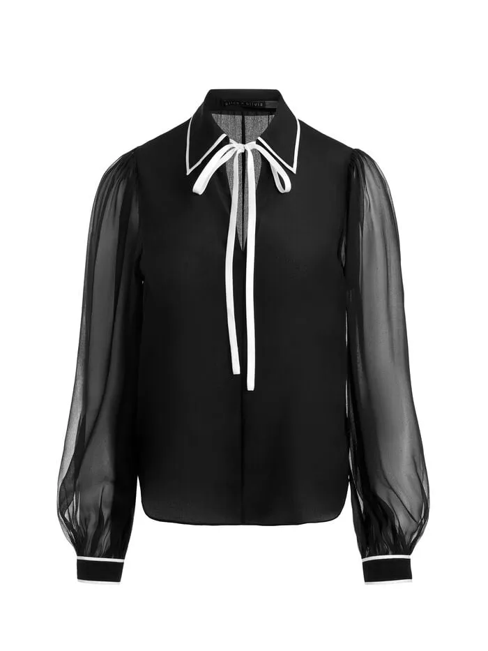 Alice Olivia TOPS WOMEN ROANNE BLOUSE Blackandoff White