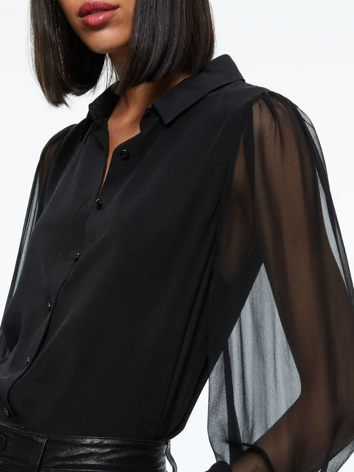 Alice Olivia TOPS WOMEN ROANNE BUTTON DOWN Black
