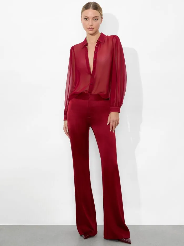 Alice Olivia TOPS WOMEN ROANNE BUTTON DOWN Garnet