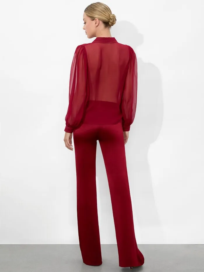 Alice Olivia TOPS WOMEN ROANNE BUTTON DOWN Garnet