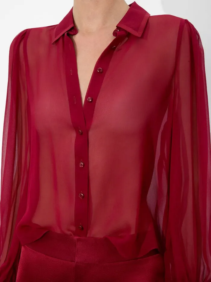 Alice Olivia TOPS WOMEN ROANNE BUTTON DOWN Garnet