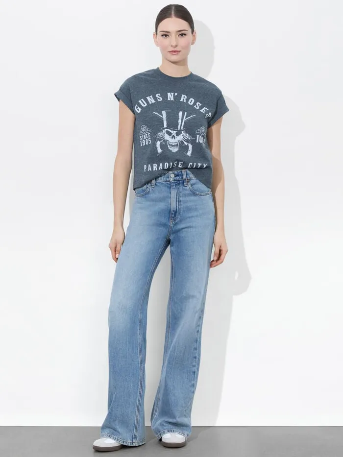 Alice Olivia TOPS WOMEN SHIRA TEE Charcoalandwhite