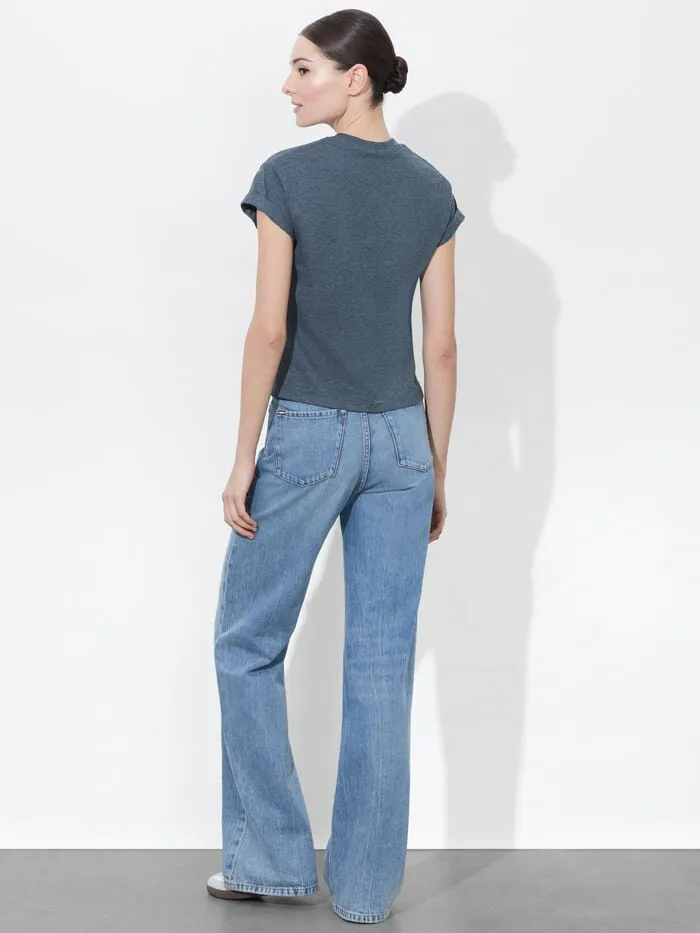 Alice Olivia TOPS WOMEN SHIRA TEE Charcoalandwhite