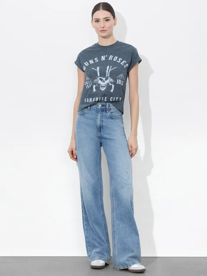 Alice Olivia TOPS WOMEN SHIRA TEE Charcoalandwhite