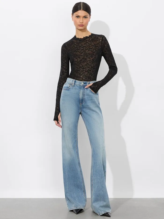 Alice Olivia TOPS WOMEN TAEYN LACE BODYSUIT Black
