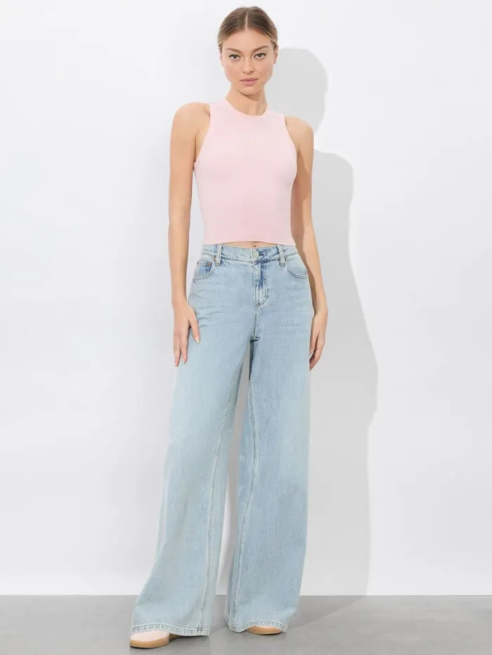 Alice Olivia TOPS WOMEN TONITA RIBBED TANK Shell Pink