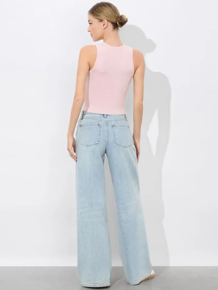 Alice Olivia TOPS WOMEN TONITA RIBBED TANK Shell Pink