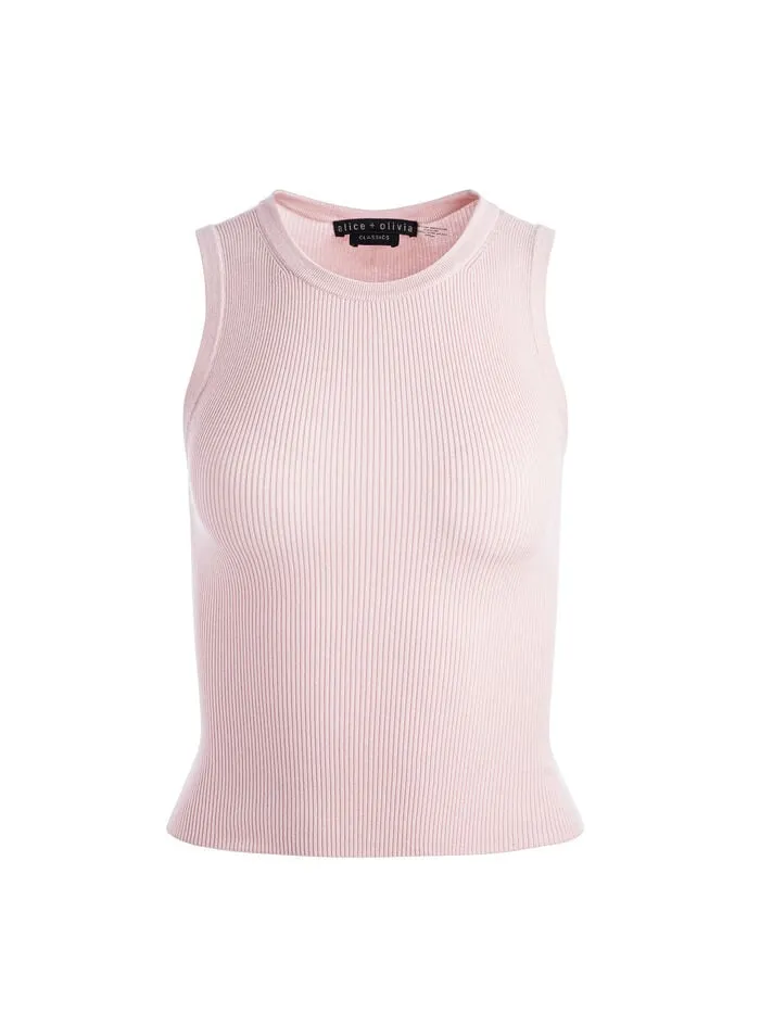 Alice Olivia TOPS WOMEN TONITA RIBBED TANK Shell Pink
