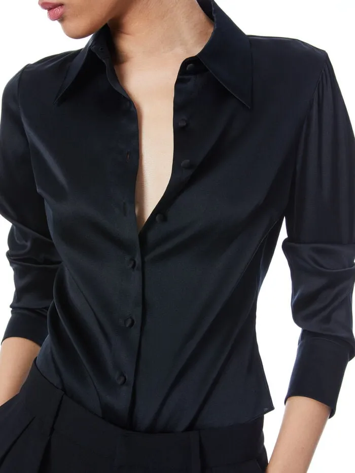 Alice Olivia TOPS WOMEN WILLA FITTED TOP Black