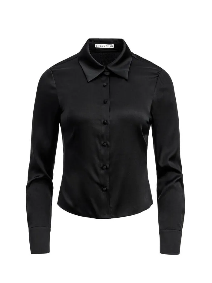 Alice Olivia TOPS WOMEN WILLA FITTED TOP Black