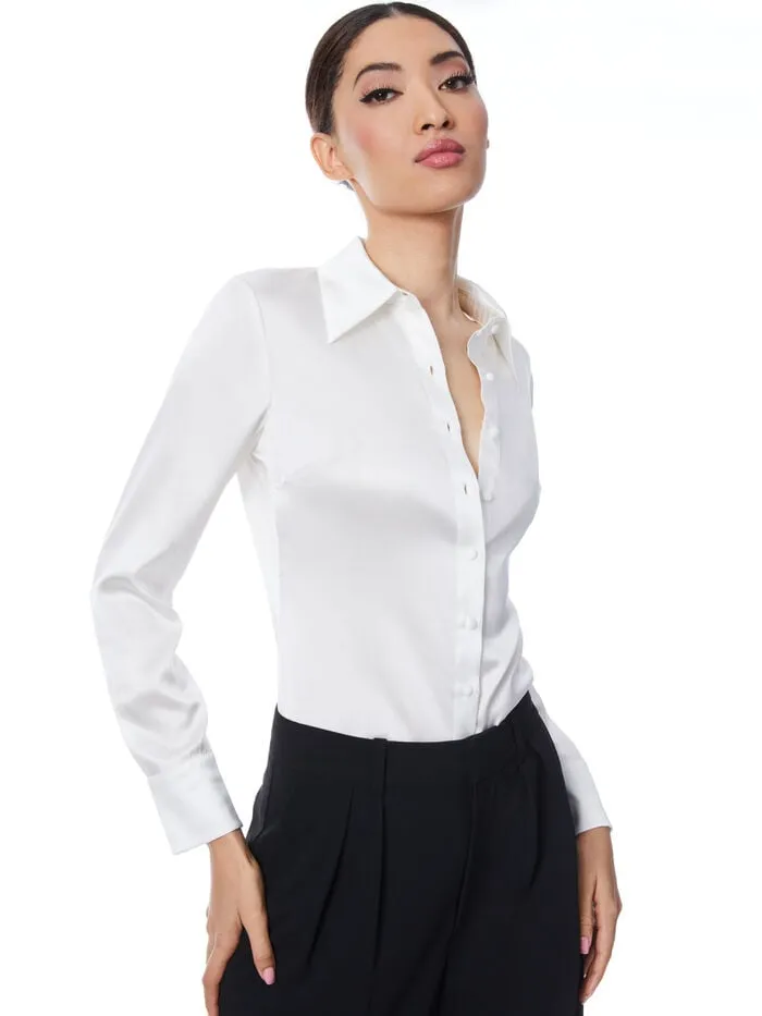 Alice Olivia TOPS WOMEN WILLA FITTED TOP White