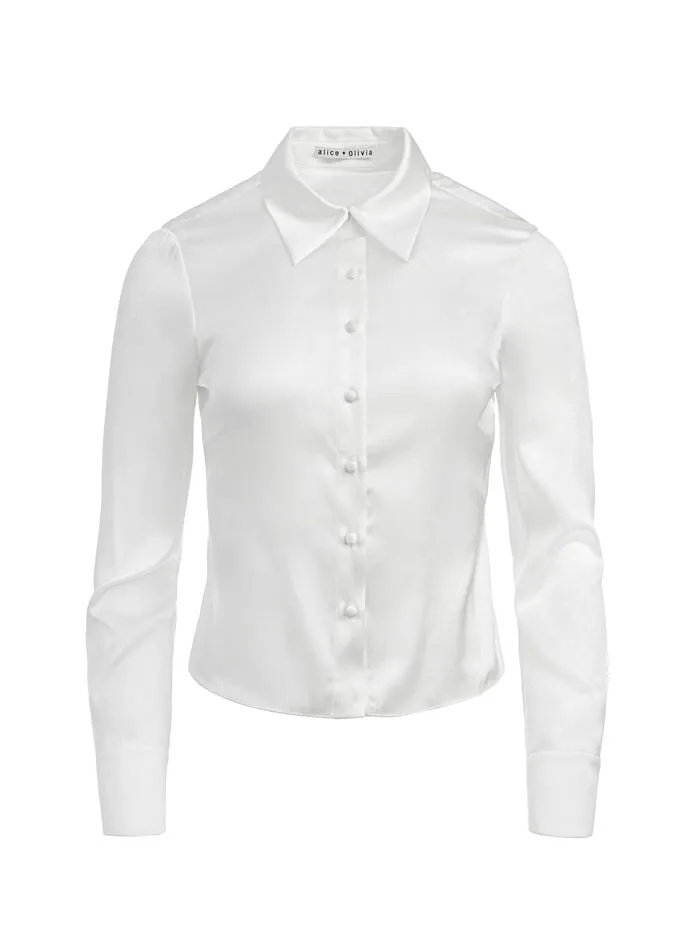 Alice Olivia TOPS WOMEN WILLA FITTED TOP White