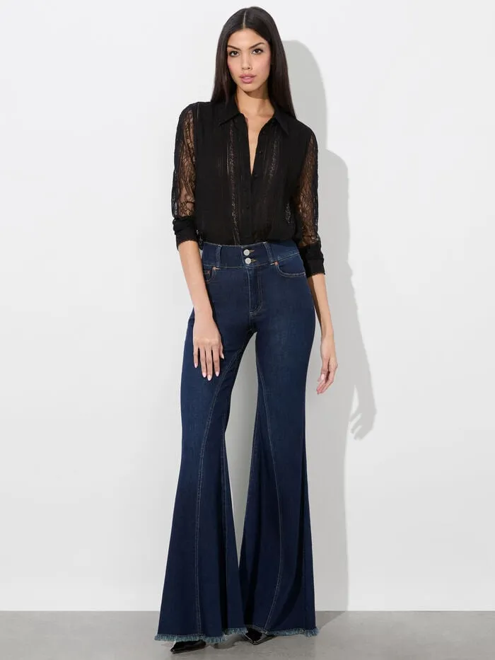Alice Olivia TOPS WOMEN WILLA LACE TOP Black