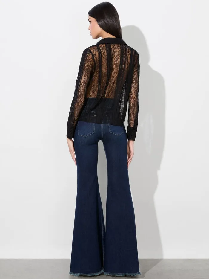 Alice Olivia TOPS WOMEN WILLA LACE TOP Black