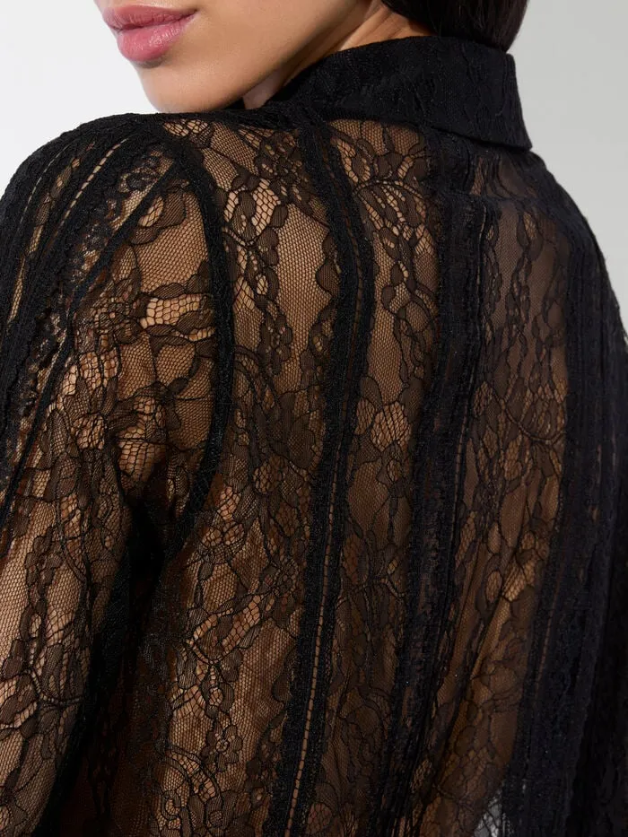 Alice Olivia TOPS WOMEN WILLA LACE TOP Black