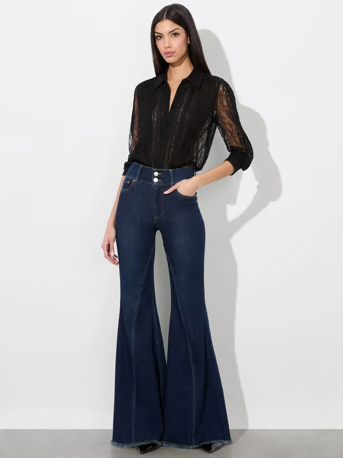Alice Olivia TOPS WOMEN WILLA LACE TOP Black