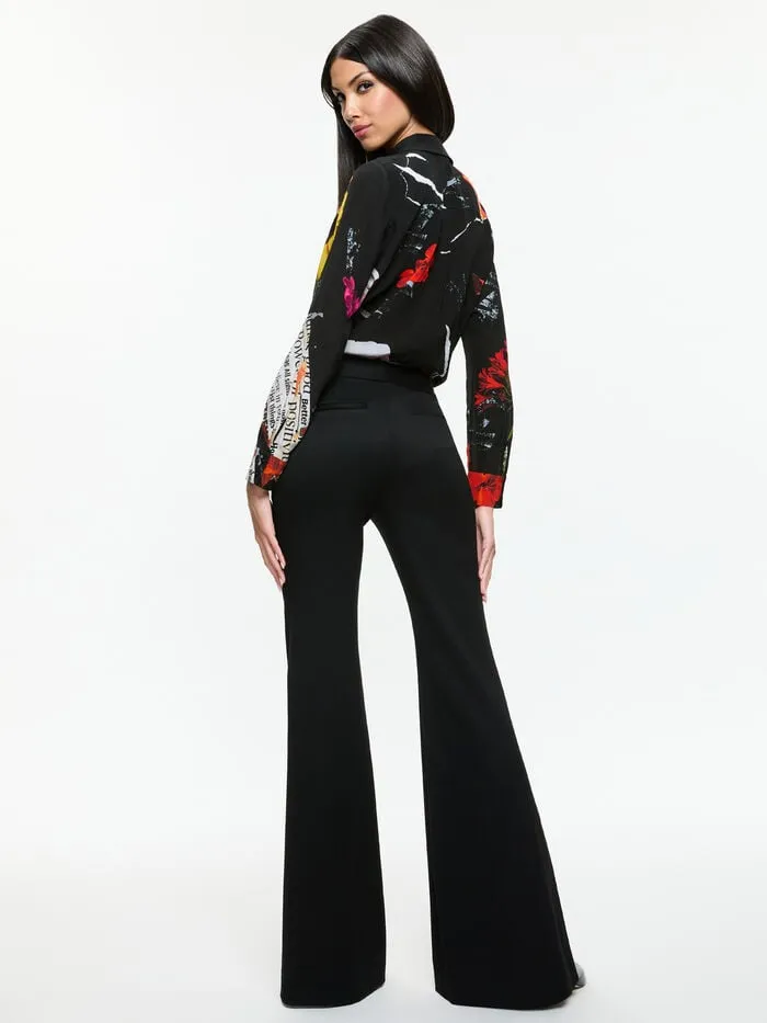 Alice Olivia TOPS WOMEN WILLA PLACKET TOP Azalea Floral
