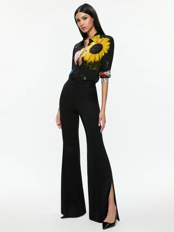 Alice Olivia TOPS WOMEN WILLA PLACKET TOP Azalea Floral