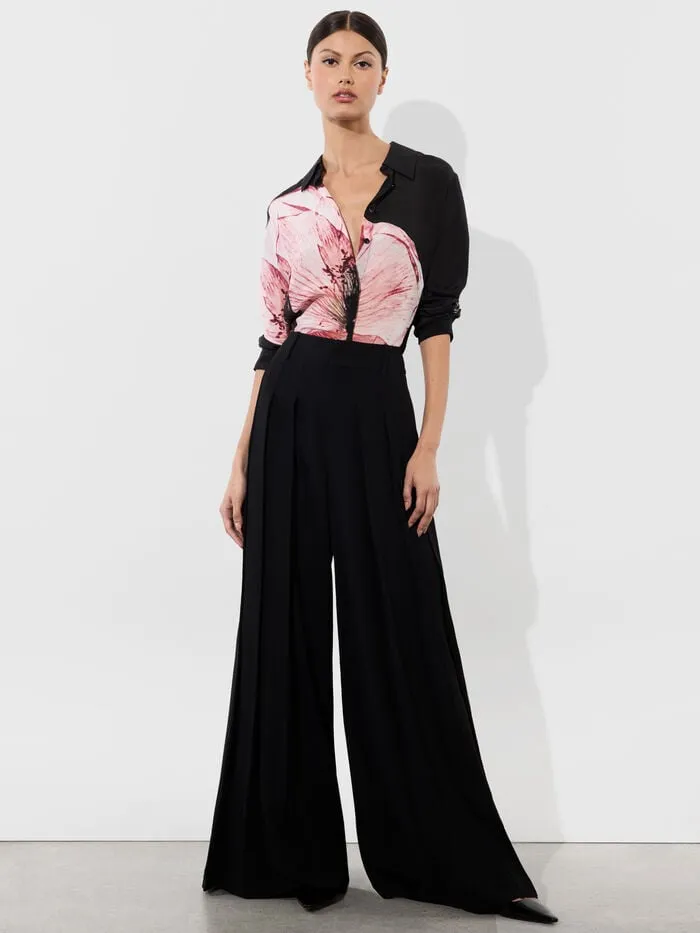 Alice Olivia TOPS WOMEN WILLA PLACKET TOP Luna Floral